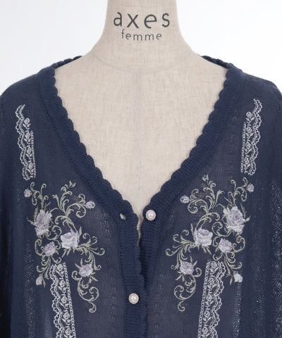 Lace & Rose Embroidery Poncho