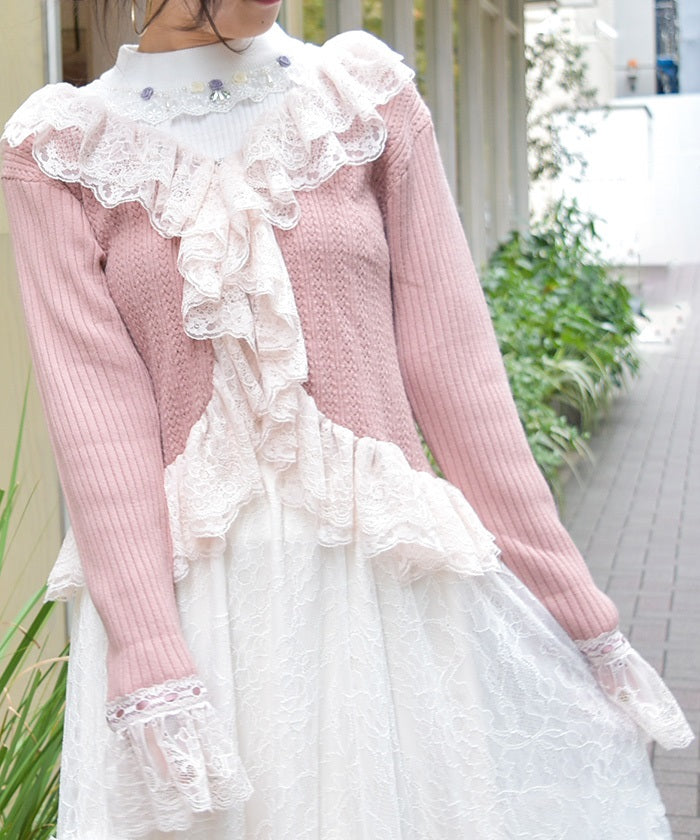 Lace Frill Knit Bolero