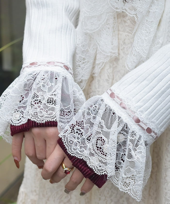 Lace Frill Knit Bolero