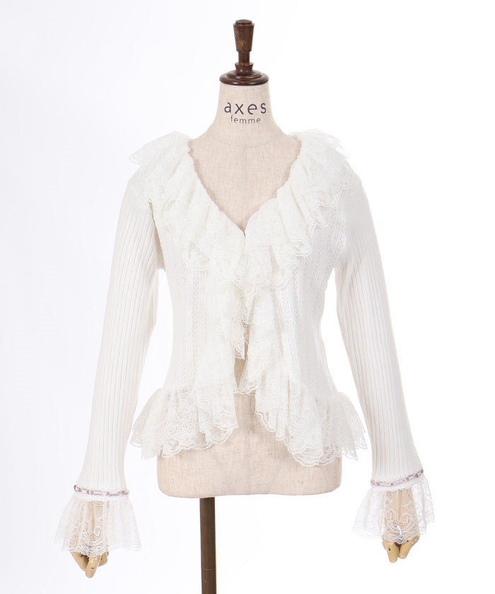 Lace Frill Knit Bolero