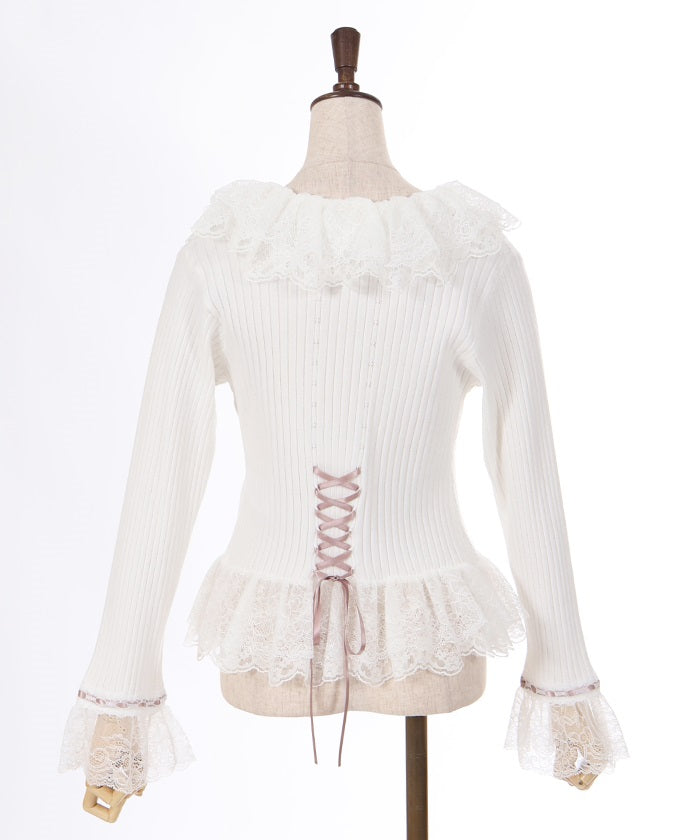 Lace Frill Knit Bolero