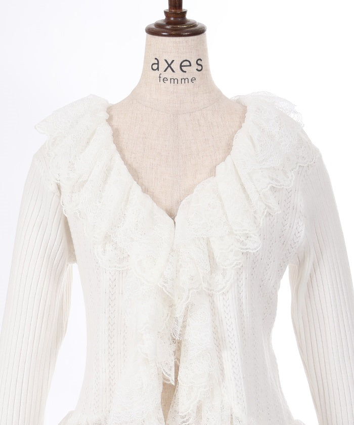 Lace Frill Knit Bolero