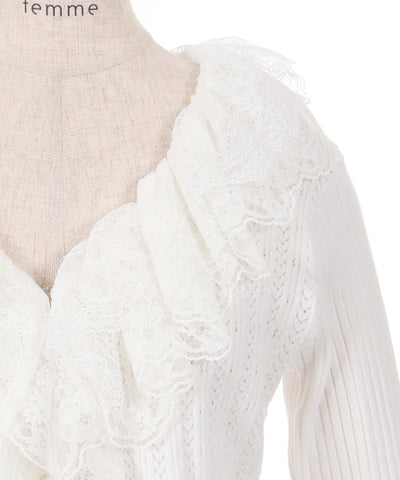 Lace Frill Knit Bolero