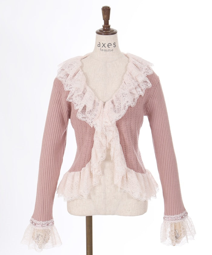 Lace Frill Knit Bolero