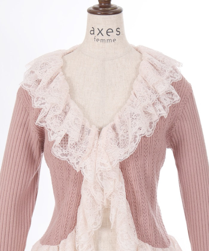 Lace Frill Knit Bolero – axes femme from JAPAN Lace Frill Knit Bolero – axes femme from JAPAN