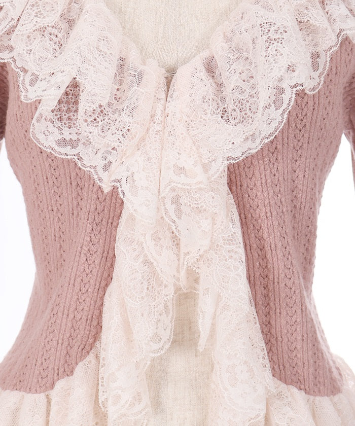 Lace Frill Knit Bolero