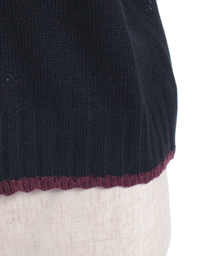 Flower Ribbon Embroidery Knit Cardigan