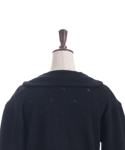 Flower Ribbon Embroidery Knit Cardigan