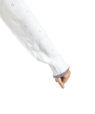 Flower Ribbon Embroidery Knit Cardigan