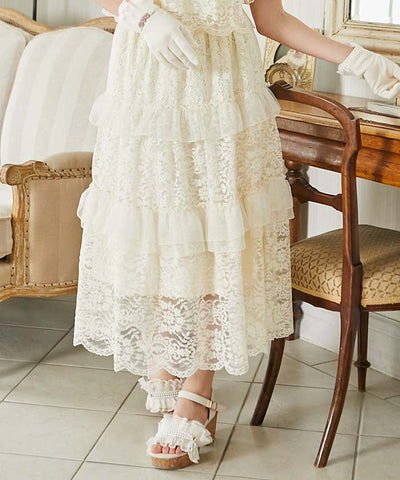 Full Lace Tiered Frill Skirt