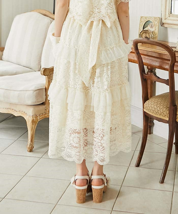 Full Lace Tiered Frill Skirt