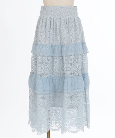 Full Lace Tiered Frill Skirt