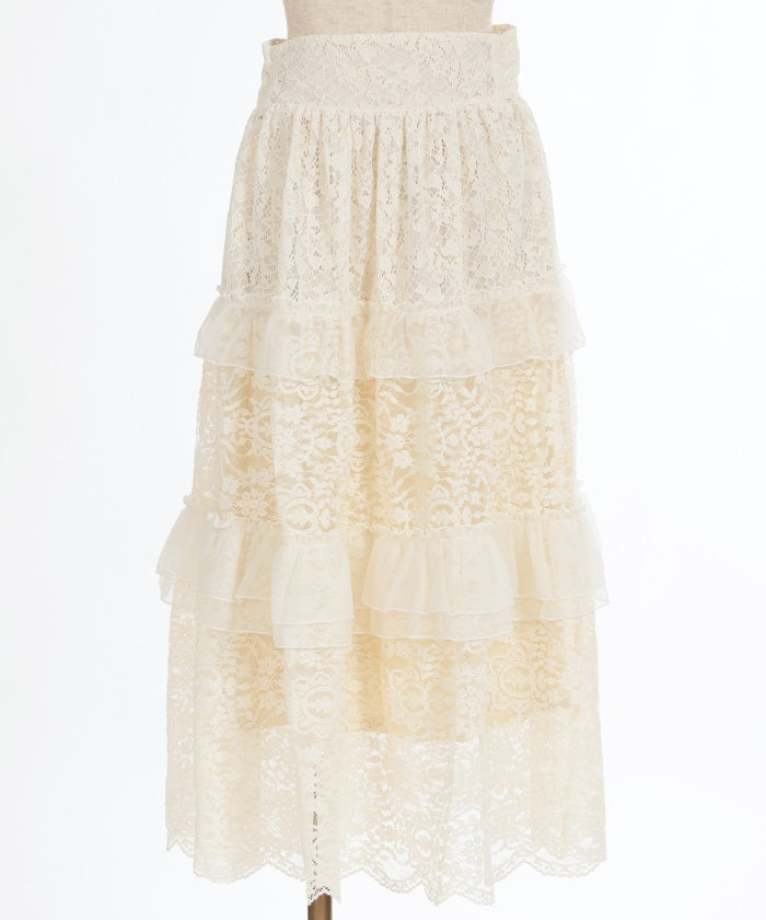 Full Lace Tiered Frill Skirt