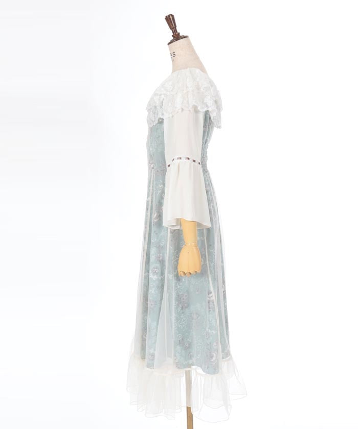 Ornamental Pattern Lace Layered Dress – axes femme from JAPAN