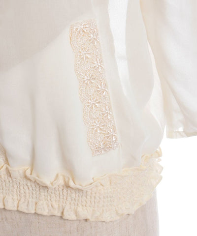 Flare Sleeve Sheer Blouson