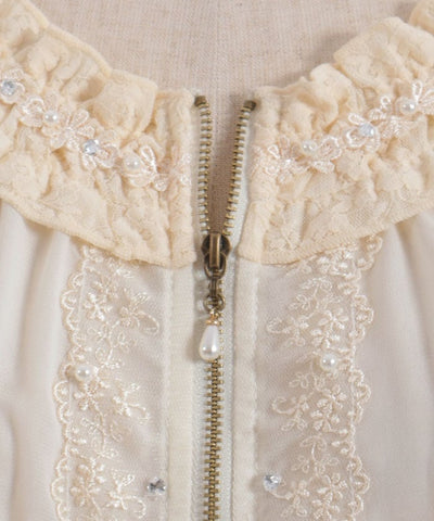 Flare Sleeve Sheer Blouson