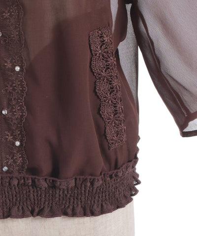 Flare Sleeve Sheer Blouson