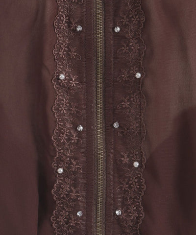 Flare Sleeve Sheer Blouson