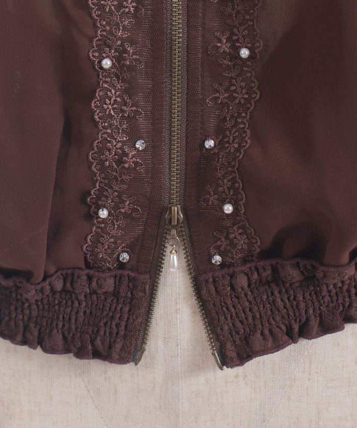 Flare Sleeve Sheer Blouson