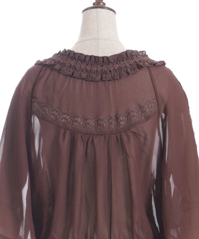 Flare Sleeve Sheer Blouson