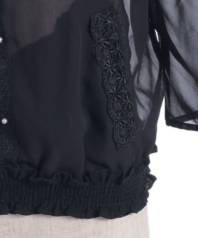 Flare Sleeve Sheer Blouson