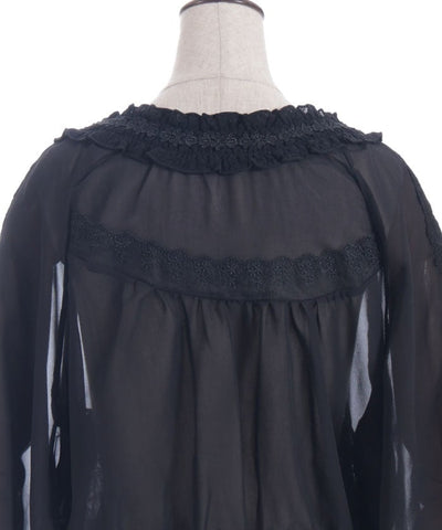 Flare Sleeve Sheer Blouson