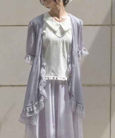 Tulle Frill Willow Crepe Gown