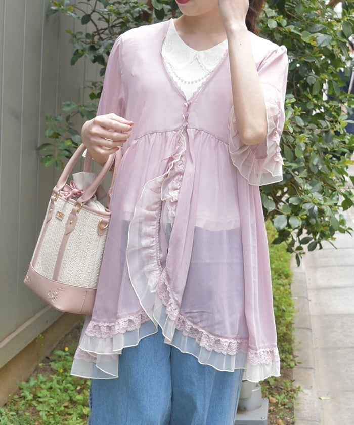 Tulle Frill Willow Crepe Gown