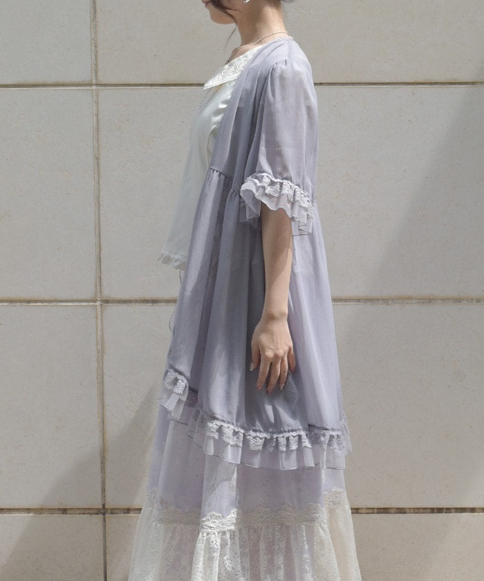 Tulle Frill Willow Crepe Gown