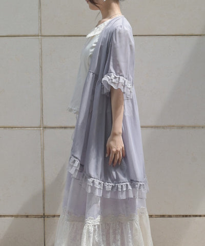 Tulle Frill Willow Crepe Gown