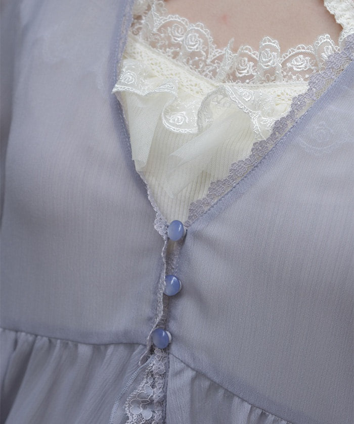 Tulle Frill Willow Crepe Gown