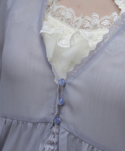 Tulle Frill Willow Crepe Gown