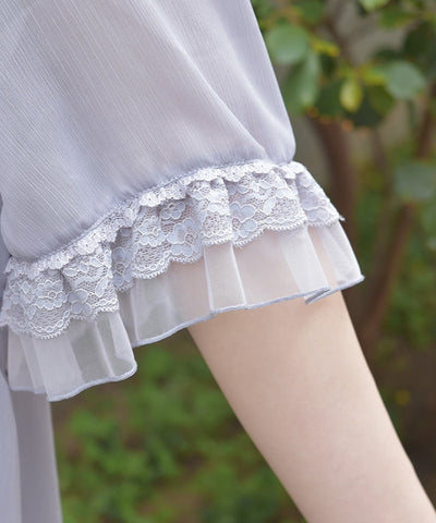 Tulle Frill Willow Crepe Gown