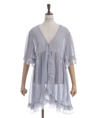 Tulle Frill Willow Crepe Gown