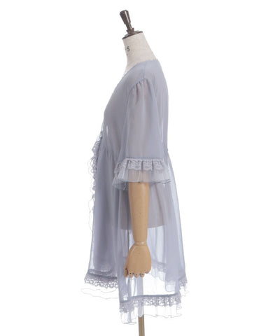 Tulle Frill Willow Crepe Gown
