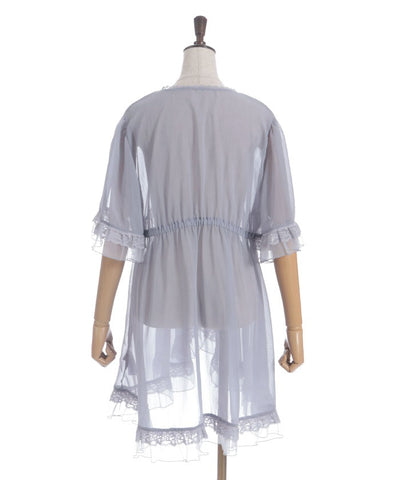 Tulle Frill Willow Crepe Gown