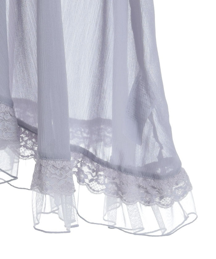 Tulle Frill Willow Crepe Gown