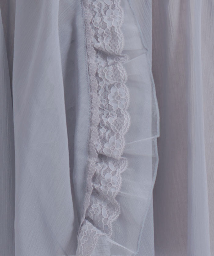 Tulle Frill Willow Crepe Gown