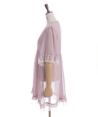 Tulle Frill Willow Crepe Gown