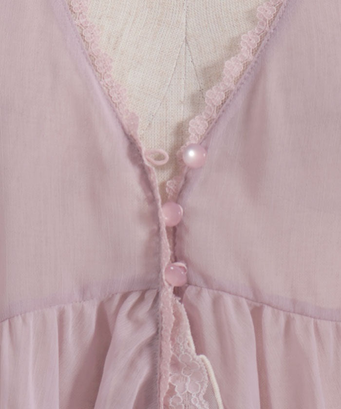 Tulle Frill Willow Crepe Gown
