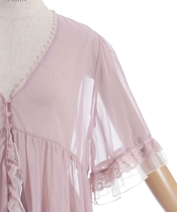 Tulle Frill Willow Crepe Gown