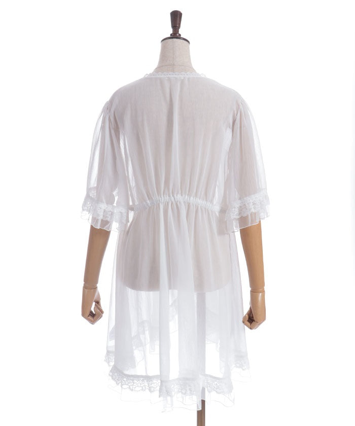 Tulle Frill Willow Crepe Gown