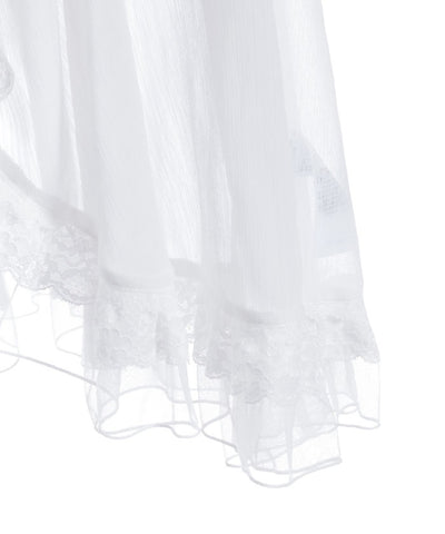 Tulle Frill Willow Crepe Gown