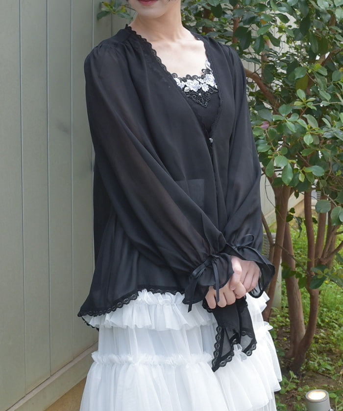 Irregular Hem Chiffon Cardigan