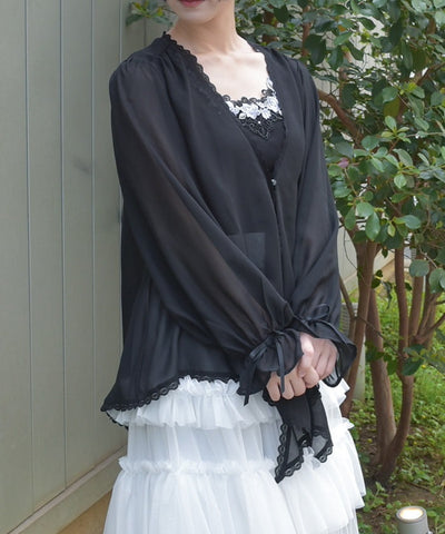 Irregular Hem Chiffon Cardigan