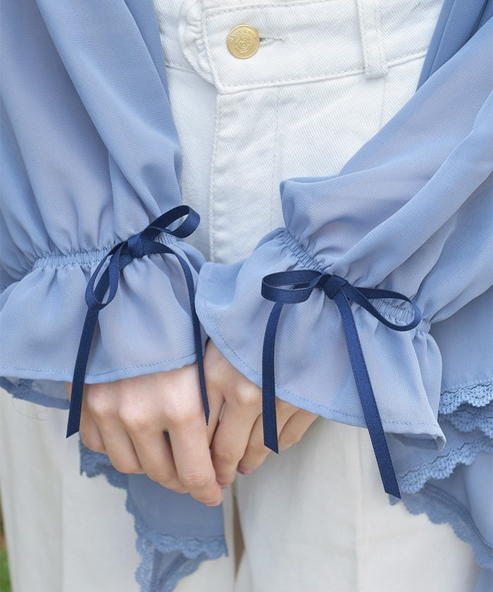 Irregular Hem Chiffon Cardigan
