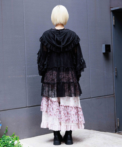 Tiered Lace Hoodie