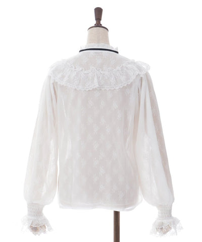 Lace & Chiffon Frill Blouse (Pre-order)