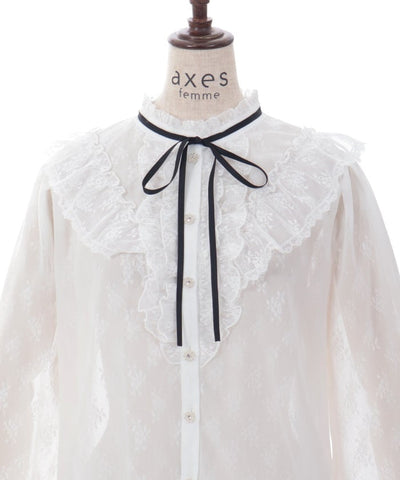 Lace & Chiffon Frill Blouse (Pre-order)