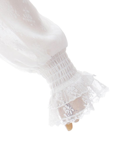 Lace & Chiffon Frill Blouse (Pre-order)